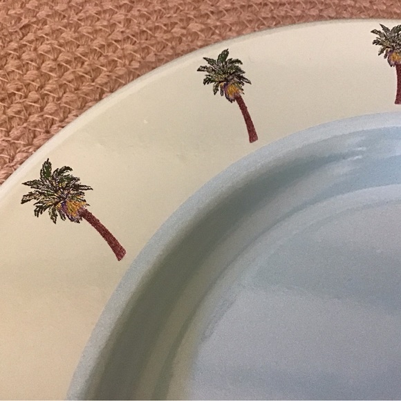 Vintage Marble Canyon flamingo palm tree enamelware plate - Picture 3 of 5